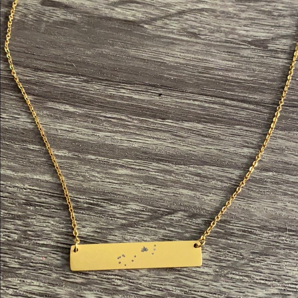 Gold Scorpio Star Constellation Astrology Bar Necklace